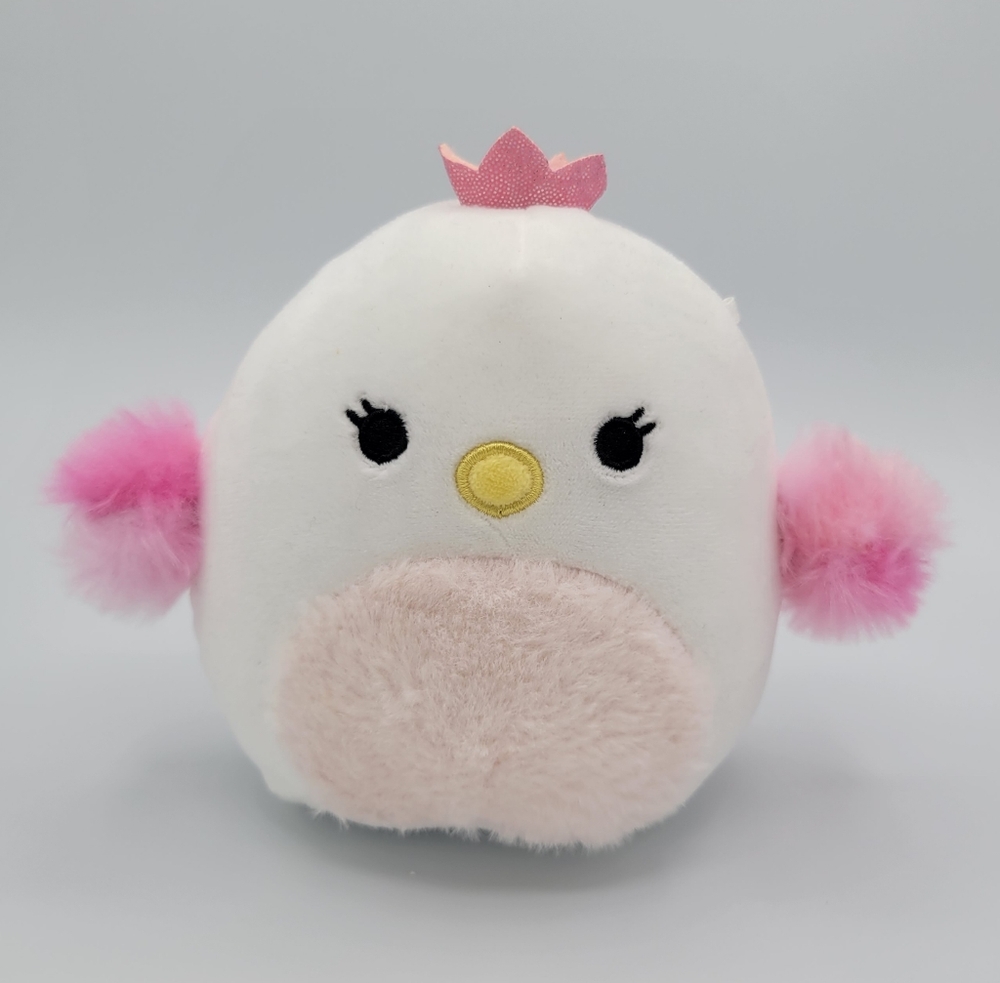 5" Alyssa The White and Pink Swan With Crown Sparkle Fuzzy Belly Squishmallow
